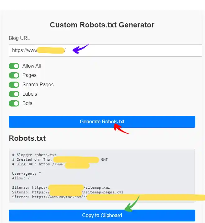 Robots.Txt Generator For Blogger